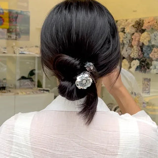 Sequin flower bun hair clip updo hair clip