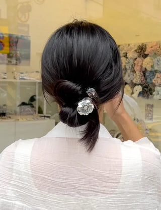 Sequin flower bun hair clip updo hair clip