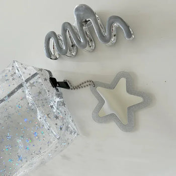 Glitter mirror keyring bag decoration hand mirror bag charm