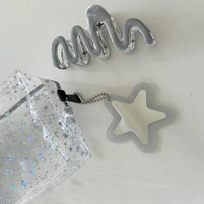 Glitter mirror keyring bag decoration hand mirror bag charm