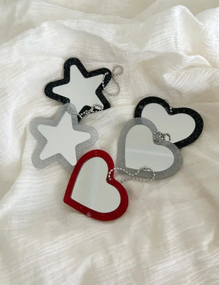 Glitter mirror keyring bag decoration hand mirror bag charm