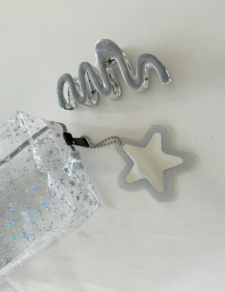 Glitter mirror keyring bag decoration hand mirror bag charm