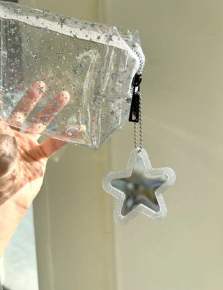 Glitter mirror keyring bag decoration hand mirror bag charm