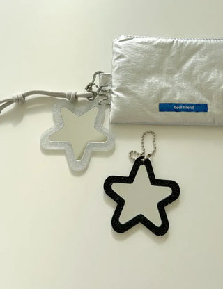 Glitter mirror keyring bag decoration hand mirror bag charm
