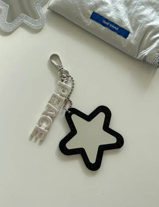 Glitter mirror keyring bag decoration hand mirror bag charm