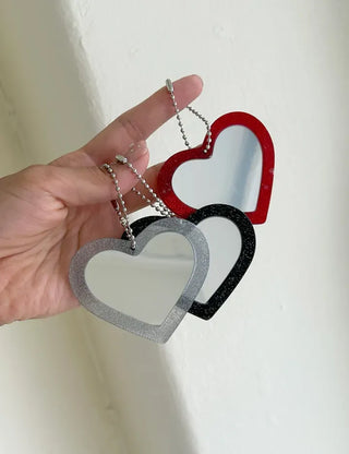 Glitter mirror keyring bag decoration hand mirror bag charm