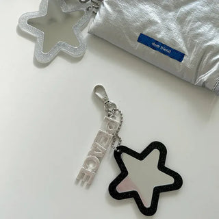 Glitter mirror keyring bag decoration hand mirror bag charm