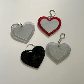 Glitter mirror keyring bag decoration hand mirror bag charm