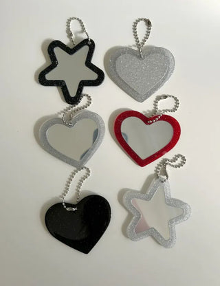 Glitter mirror keyring bag decoration hand mirror bag charm
