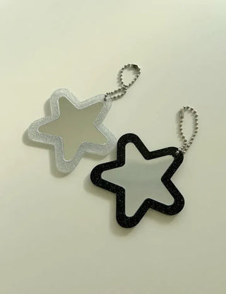 Glitter mirror keyring bag decoration hand mirror bag charm