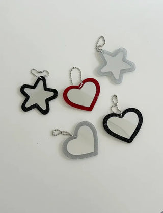 Glitter mirror keyring bag decoration hand mirror bag charm