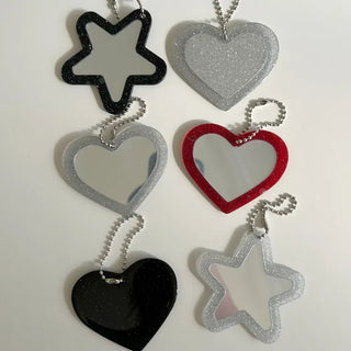 Glitter mirror keyring bag decoration hand mirror bag charm