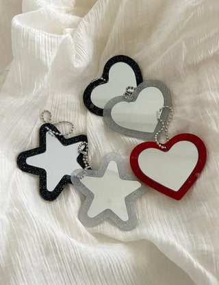 Glitter mirror keyring bag decoration hand mirror bag charm