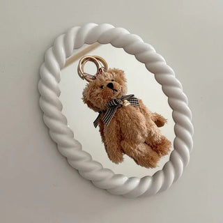 Checkered Ribbon Bear Teddy Bear Doll Bag Keyring Bag Charm