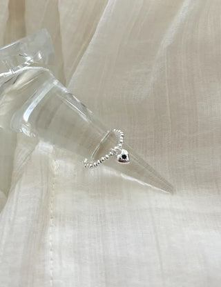 Starlight Heart Silver Ball Ring Silver 925 Women's Cubic Ring