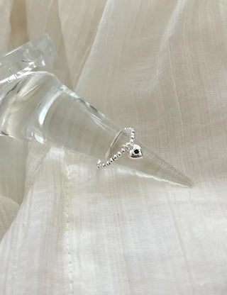 Starlight Heart Silver Ball Ring Silver 925 Women's Cubic Ring