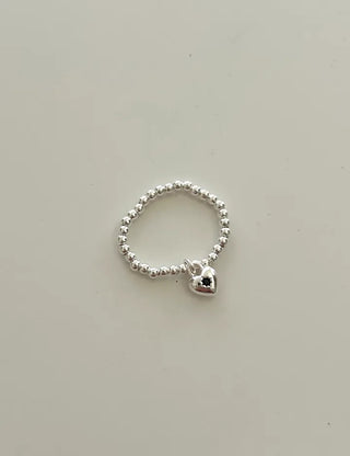 Starlight Heart Silver Ball Ring Silver 925 Women's Cubic Ring