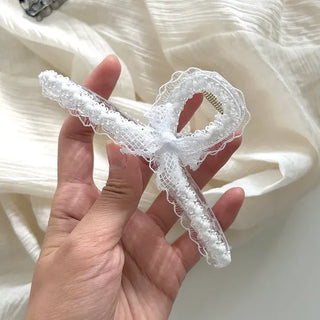 Petit ribbon hair clip, lace updo hair clip