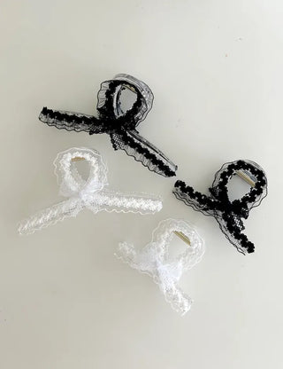 Petit ribbon hair clip, lace updo hair clip