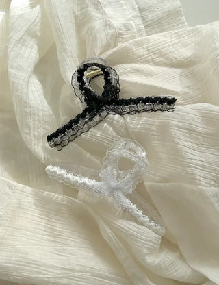 Petit ribbon hair clip, lace updo hair clip