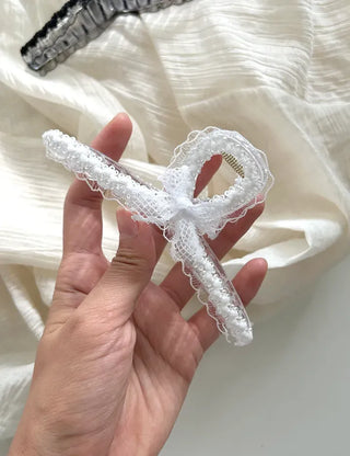 Petit ribbon hair clip, lace updo hair clip