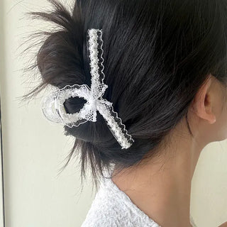 Petit ribbon hair clip, lace updo hair clip