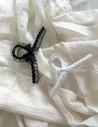 Petit ribbon hair clip, lace updo hair clip