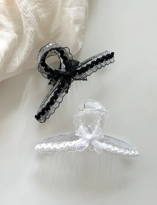 Petit ribbon hair clip, lace updo hair clip
