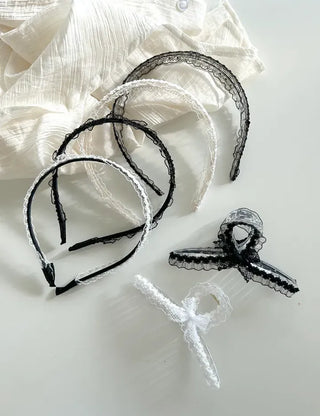 Petit ribbon hair clip, lace updo hair clip