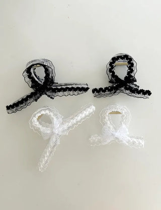 Petit ribbon hair clip, lace updo hair clip