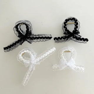 Petit ribbon hair clip, lace updo hair clip