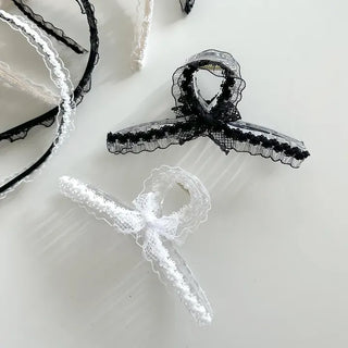 Petit ribbon hair clip, lace updo hair clip