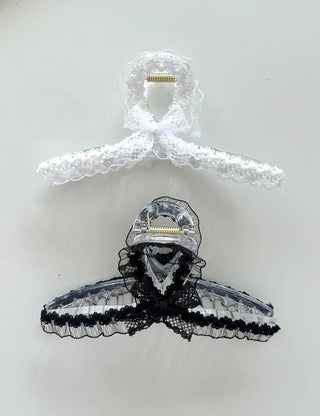 Petit ribbon hair clip, lace updo hair clip