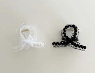 Petit ribbon hair clip, lace updo hair clip