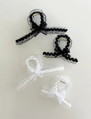Petit ribbon hair clip, lace updo hair clip