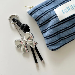 Leather strap ribbon keyring bag charm car keyring key holder