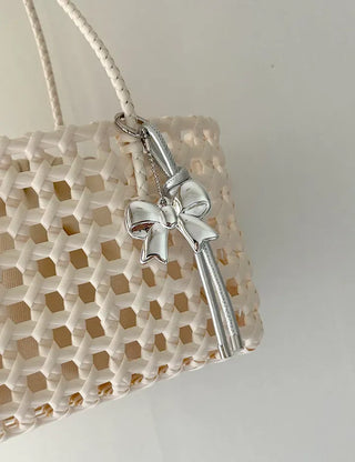 Leather strap ribbon keyring bag charm car keyring key holder