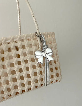 Leather strap ribbon keyring bag charm car keyring key holder