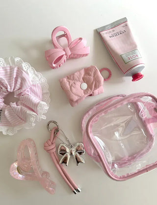 Leather strap ribbon keyring bag charm car keyring key holder