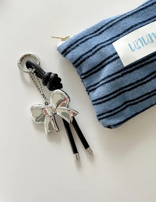 Leather strap ribbon keyring bag charm car keyring key holder