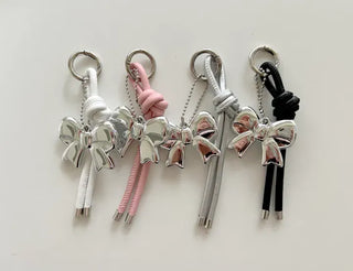 Leather strap ribbon keyring bag charm car keyring key holder