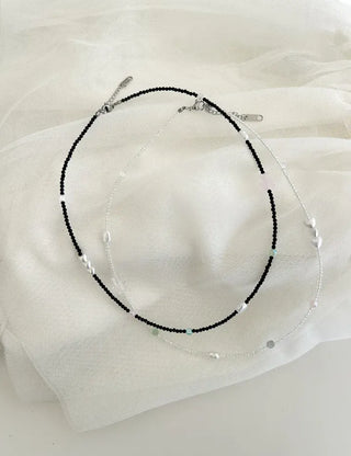 Teddy Bear Bead Necklace Surgical Steel Pearl Heart Kitsch