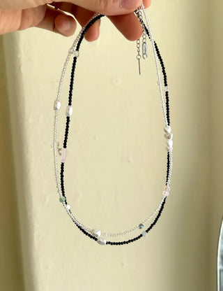 Teddy Bear Bead Necklace Surgical Steel Pearl Heart Kitsch