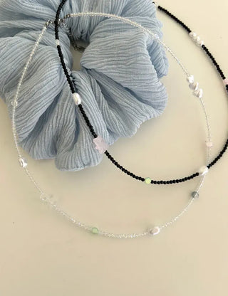 Teddy Bear Bead Necklace Surgical Steel Pearl Heart Kitsch