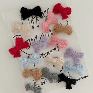 1+1 Set Petit Yarn Ribbon Mini Side Hair Clip