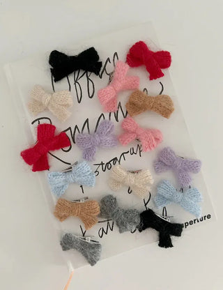 1+1 Set Petit Yarn Ribbon Mini Side Hair Clip