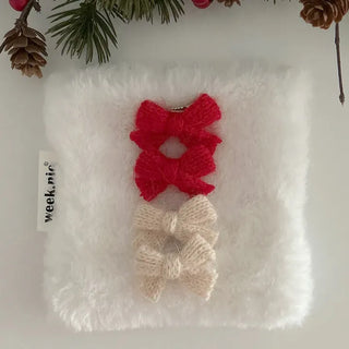 1+1 Set Petit Yarn Ribbon Mini Side Hair Clip