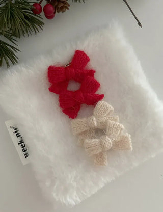 1+1 Set Petit Yarn Ribbon Mini Side Hair Clip