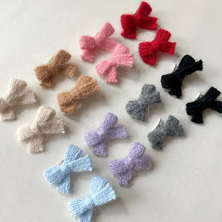 1+1 Set Petit Yarn Ribbon Mini Side Hair Clip