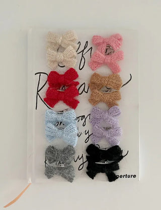 1+1 Set Petit Yarn Ribbon Mini Side Hair Clip